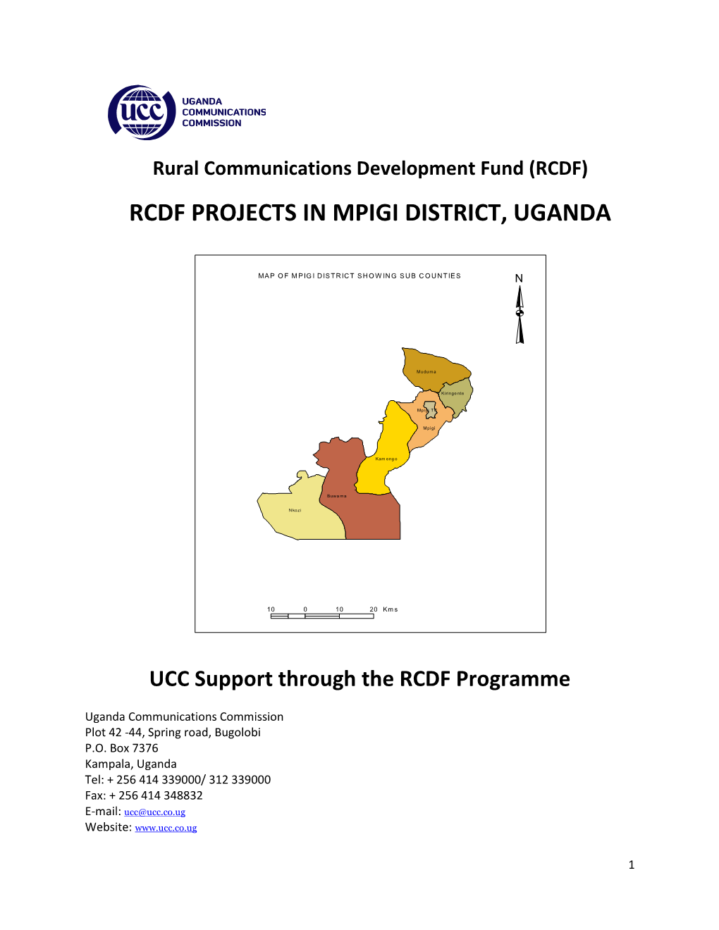 Rcdf Projects in Mpigi District, Uganda