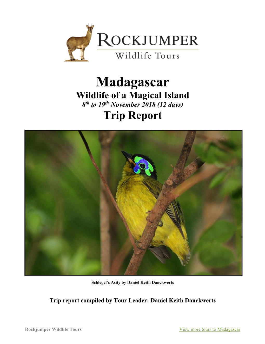 Madagascar Wildlife of a Magical Island 8Th to 19Th November 2018 (12 Days) Trip Report