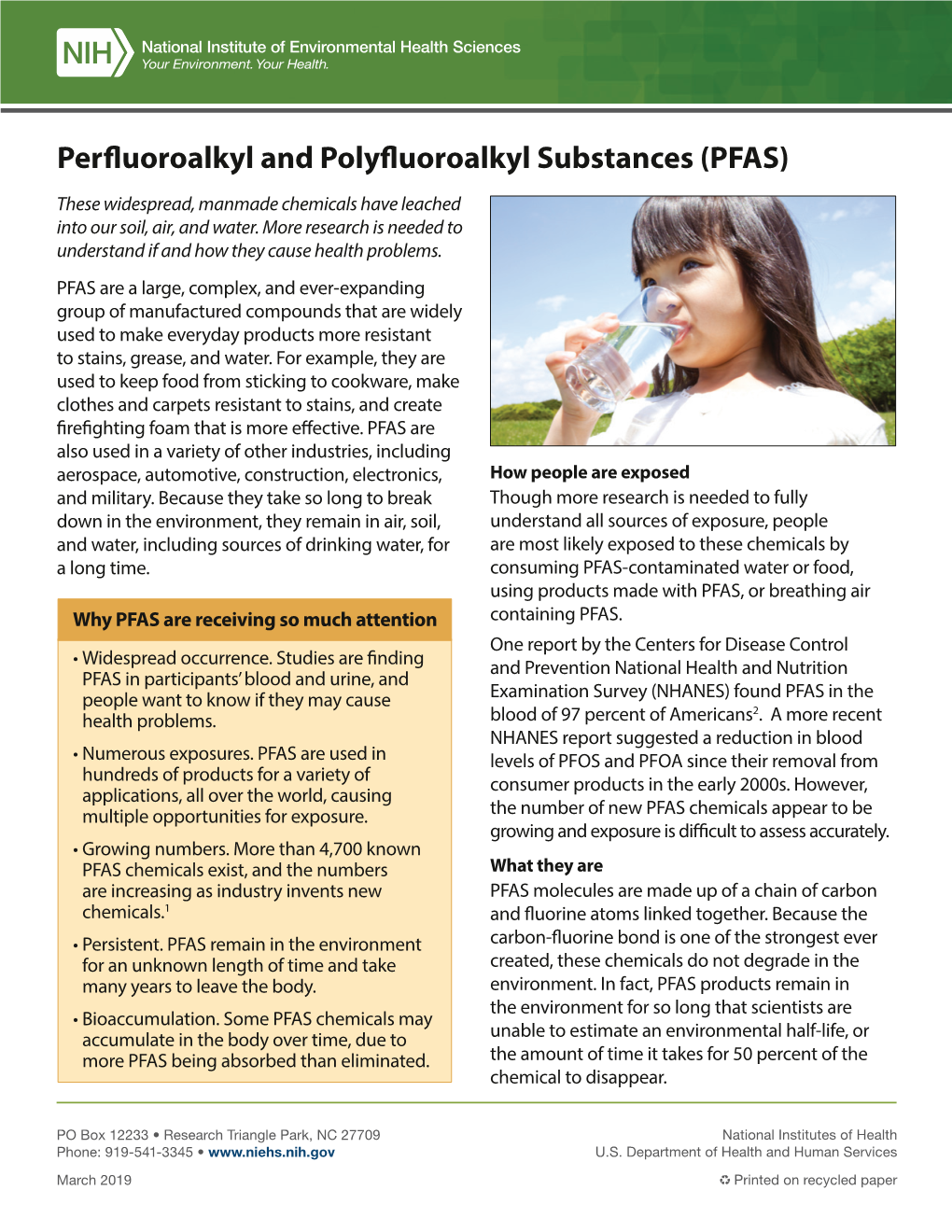 Perfluoroalkyl and Polyfluoroalkyl Substances (PFAS)