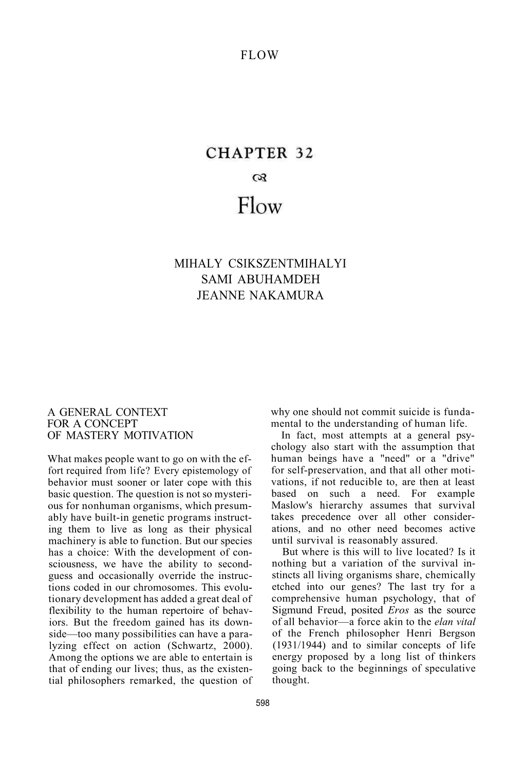 Flow Mihaly Csikszentmihalyi Sami Abuhamdeh Jeanne Nakamura