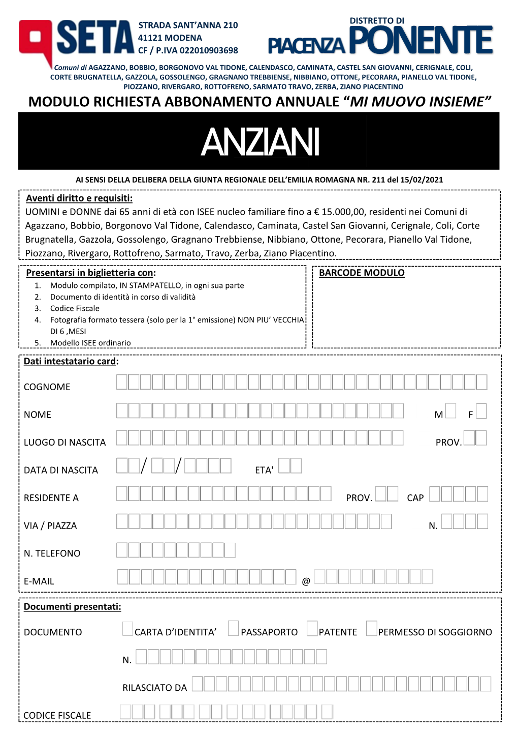 Modulo ANZIANI 2021