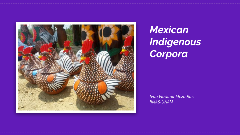 Mexican Indigenous Corpora