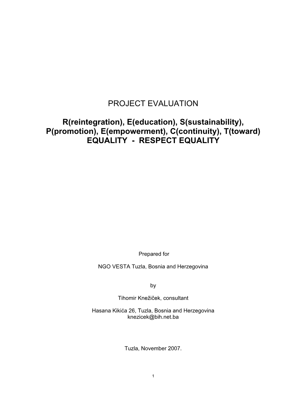 Project Evaluation