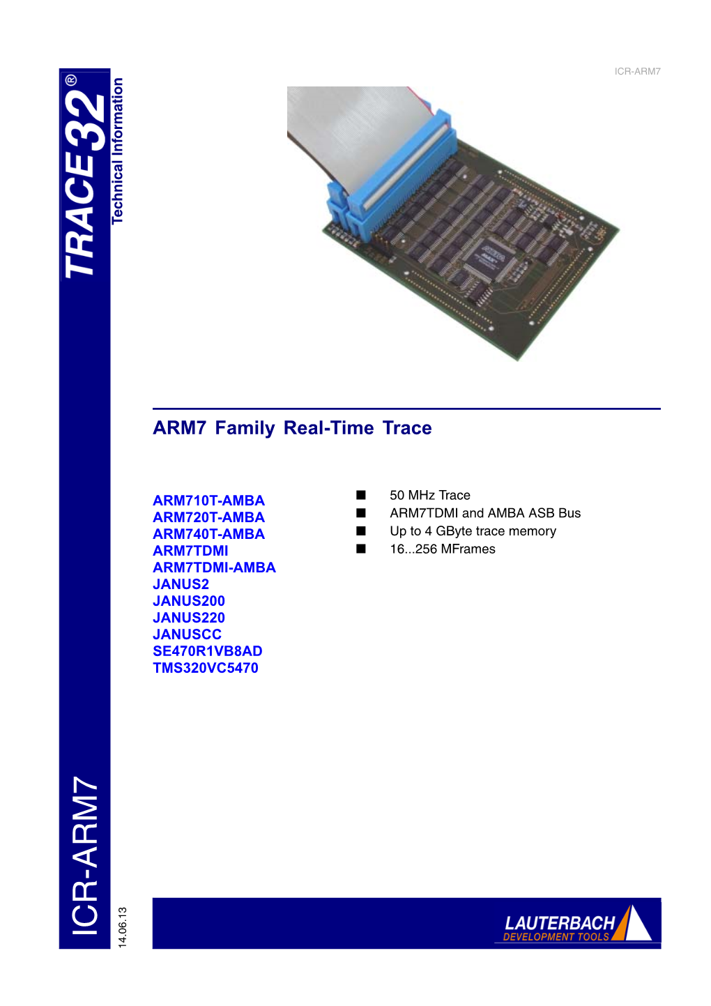 ARM7 Family Real-Time Trace