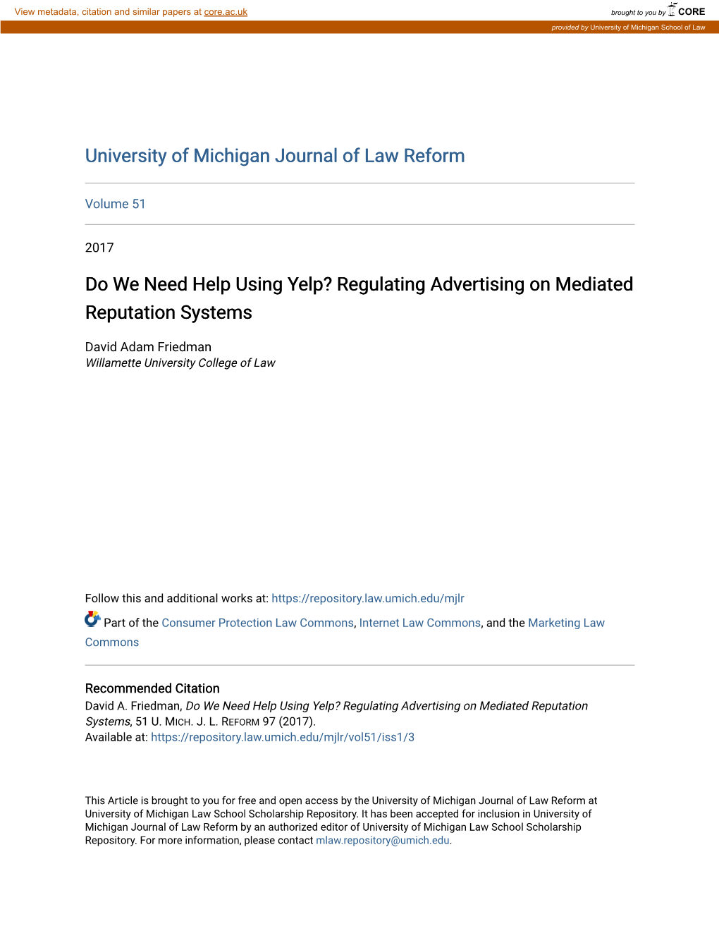 Do We Need Help Using Yelp? Regulating Advertising on Mediated Reputation Systems