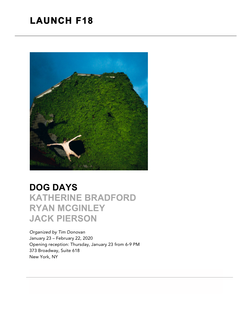 Launch F18 Dog Days Katherine Bradford Ryan