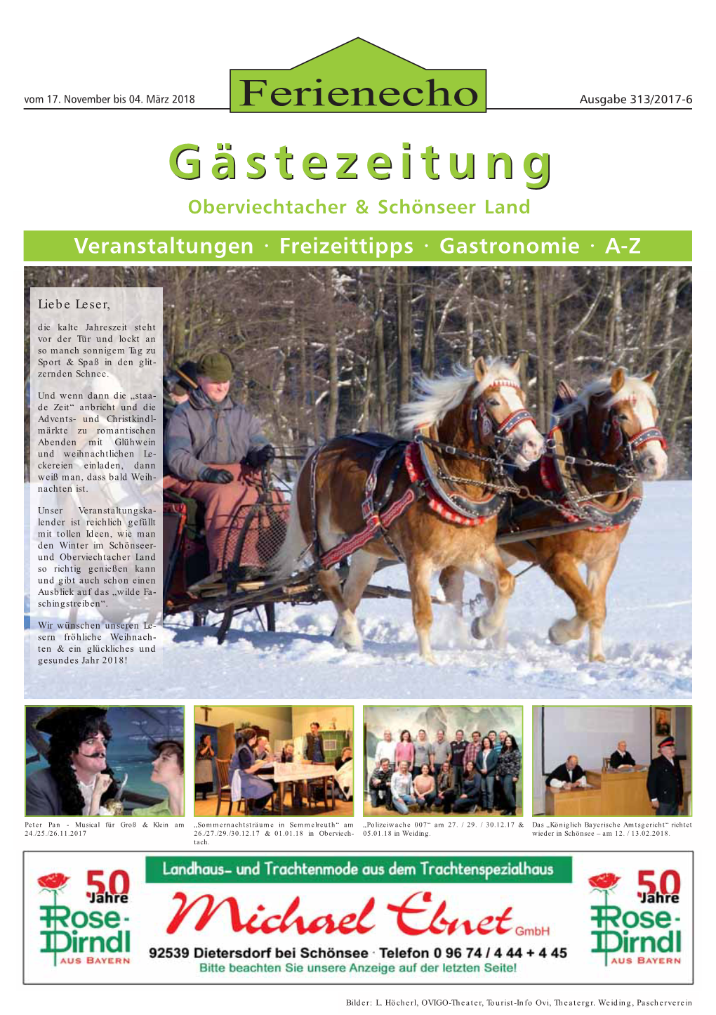 Gästezeitunggästezeitung Oberviechtacher & Schönseer Land Veranstaltungen · Freizeittipps · Gastronomie · A-Z