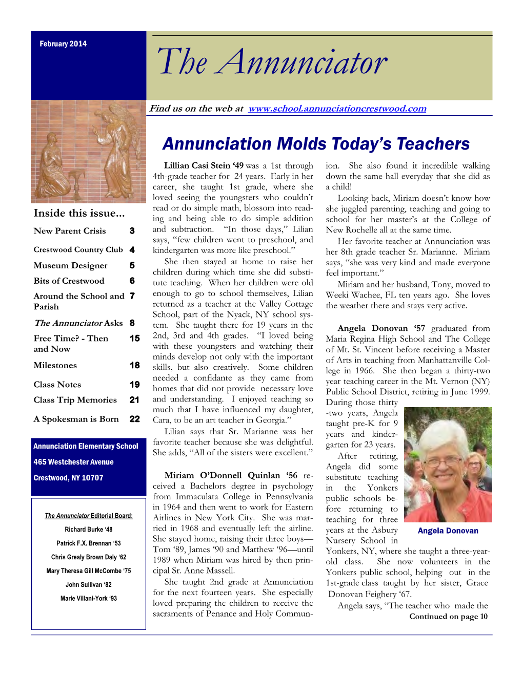 Annunciation Newsletter Feb 2