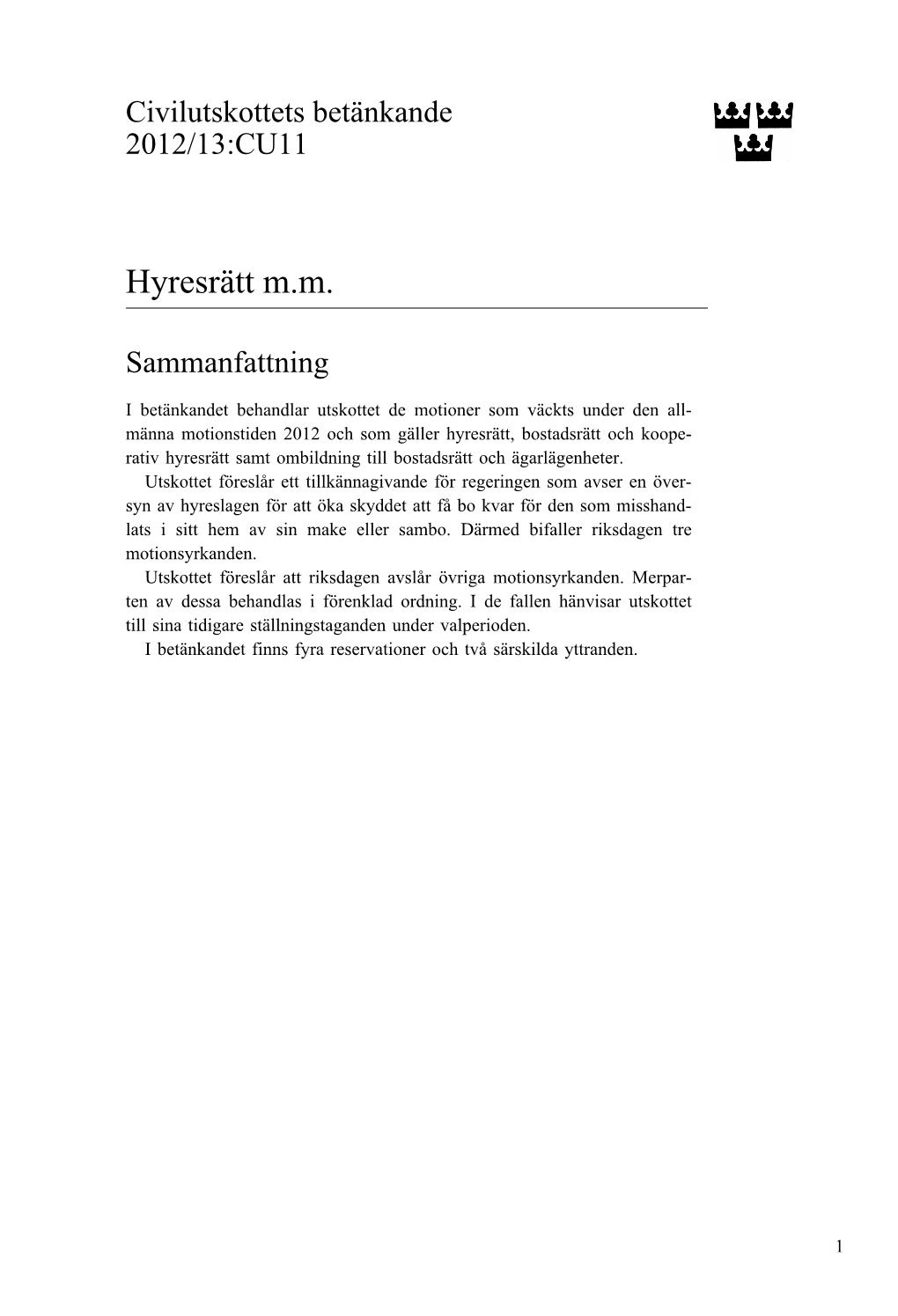 Hyresrätt M.M