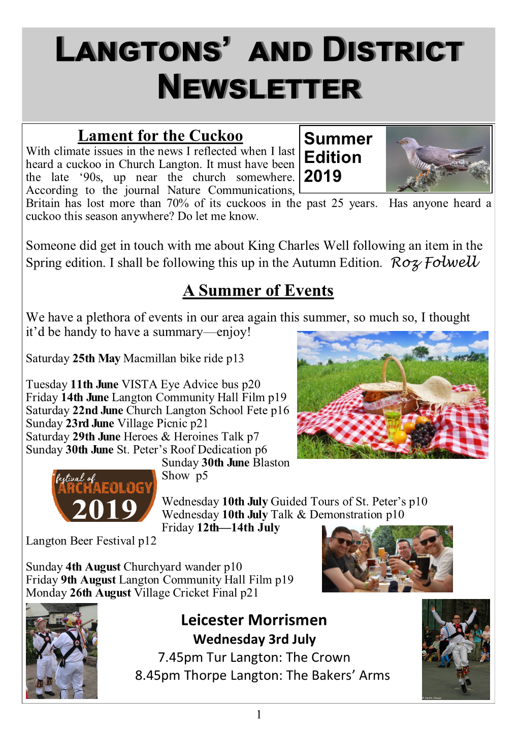 Langtons' and District Newsletter