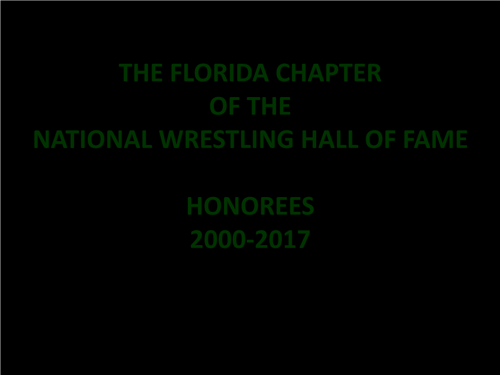 Honoree Russ Cozart Class of 2000 Lifetime Service to Wrestling