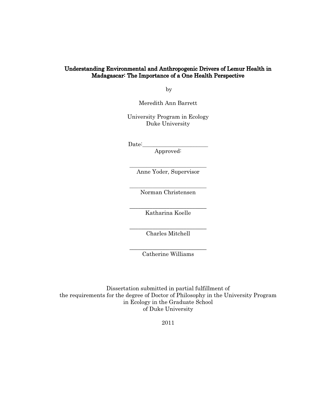 Duke University Dissertation Template