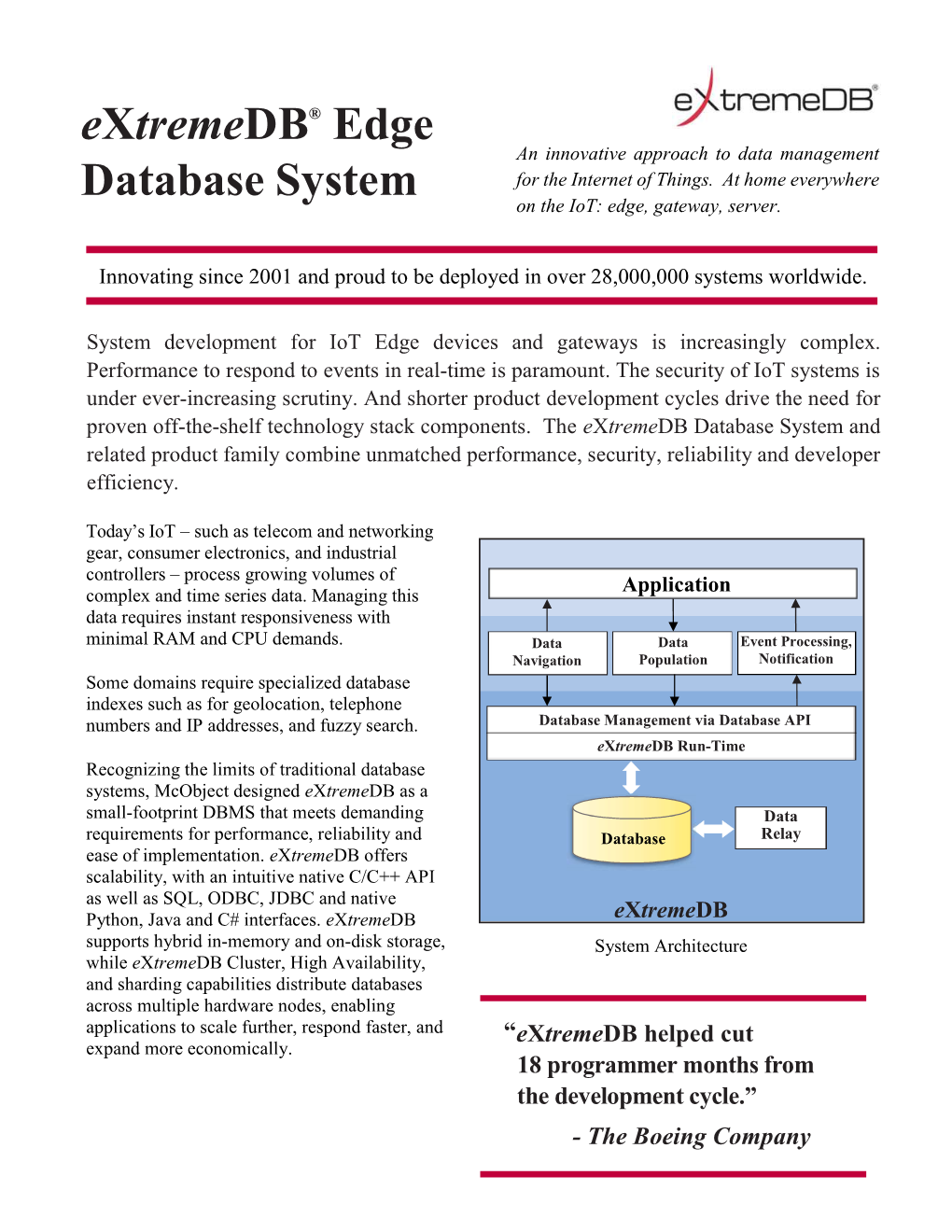 Extremedb Embedded Database Product Family 4