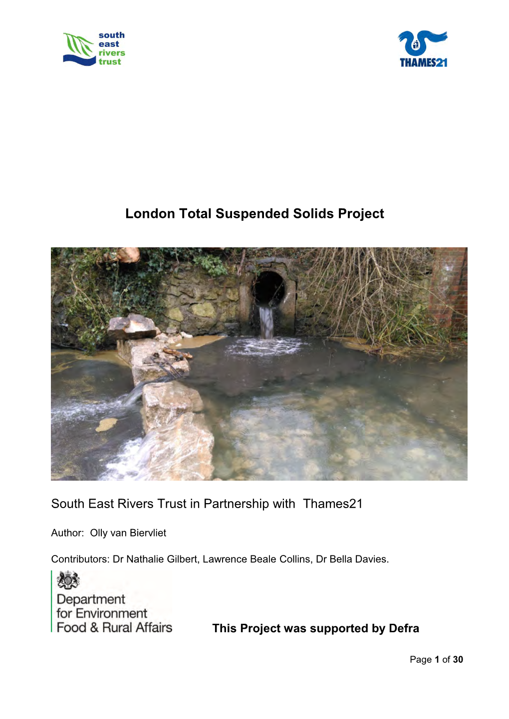 London Total Suspended Solids Project