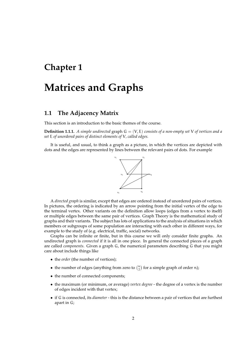 Matrices and Graphs