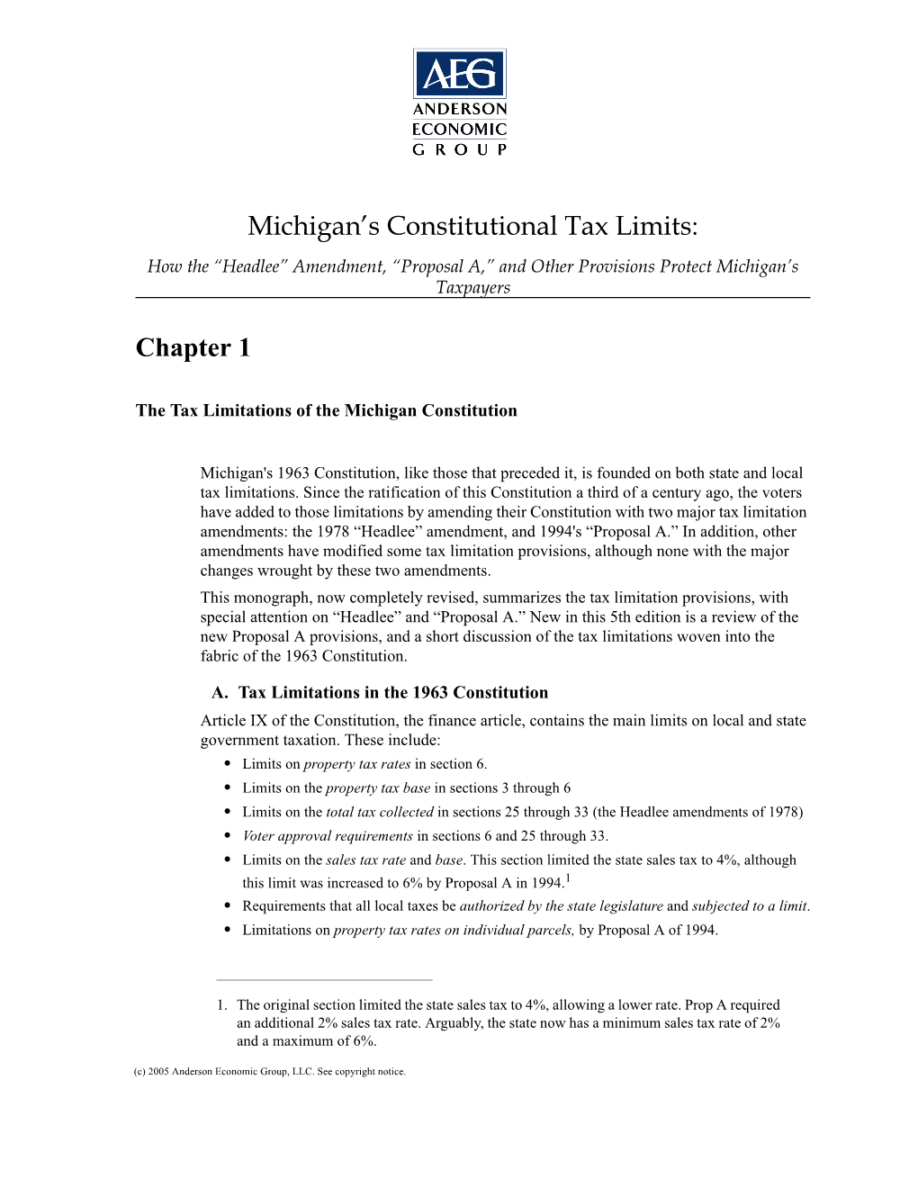 Headlee Amendment Michigan Constitution