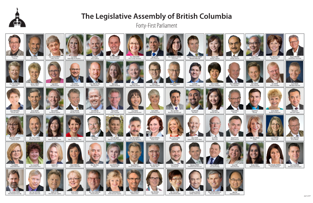The Legislative Assembly of British Columbia Forty-First Parliament