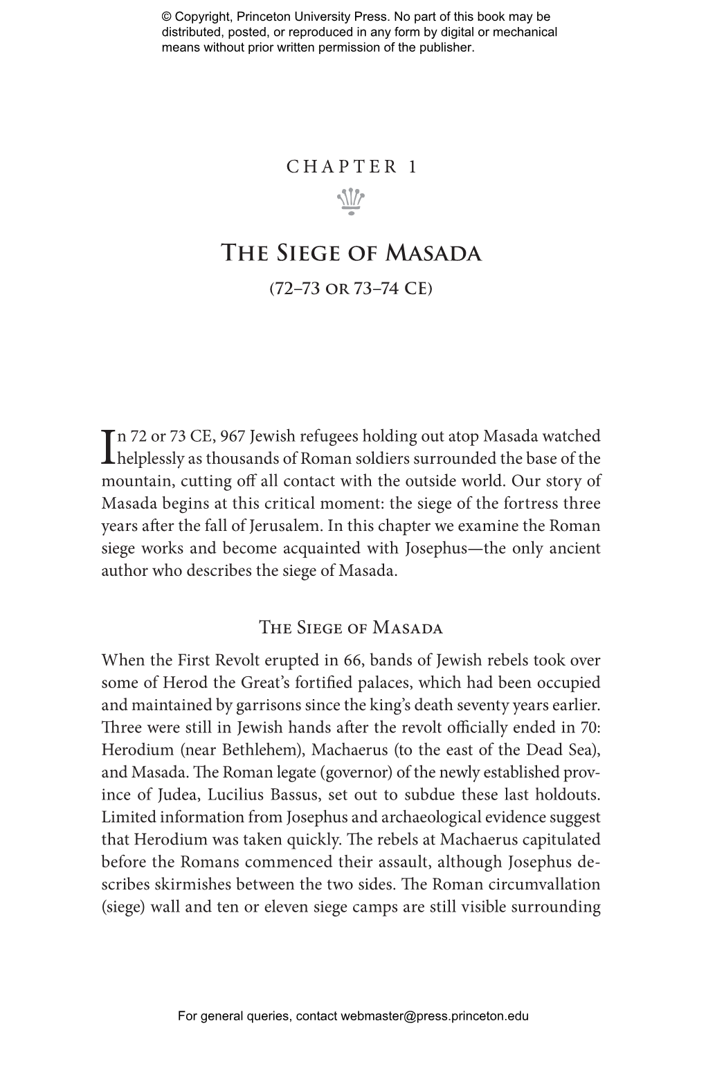 Masada: from Jewish Revolt to Modern Myth