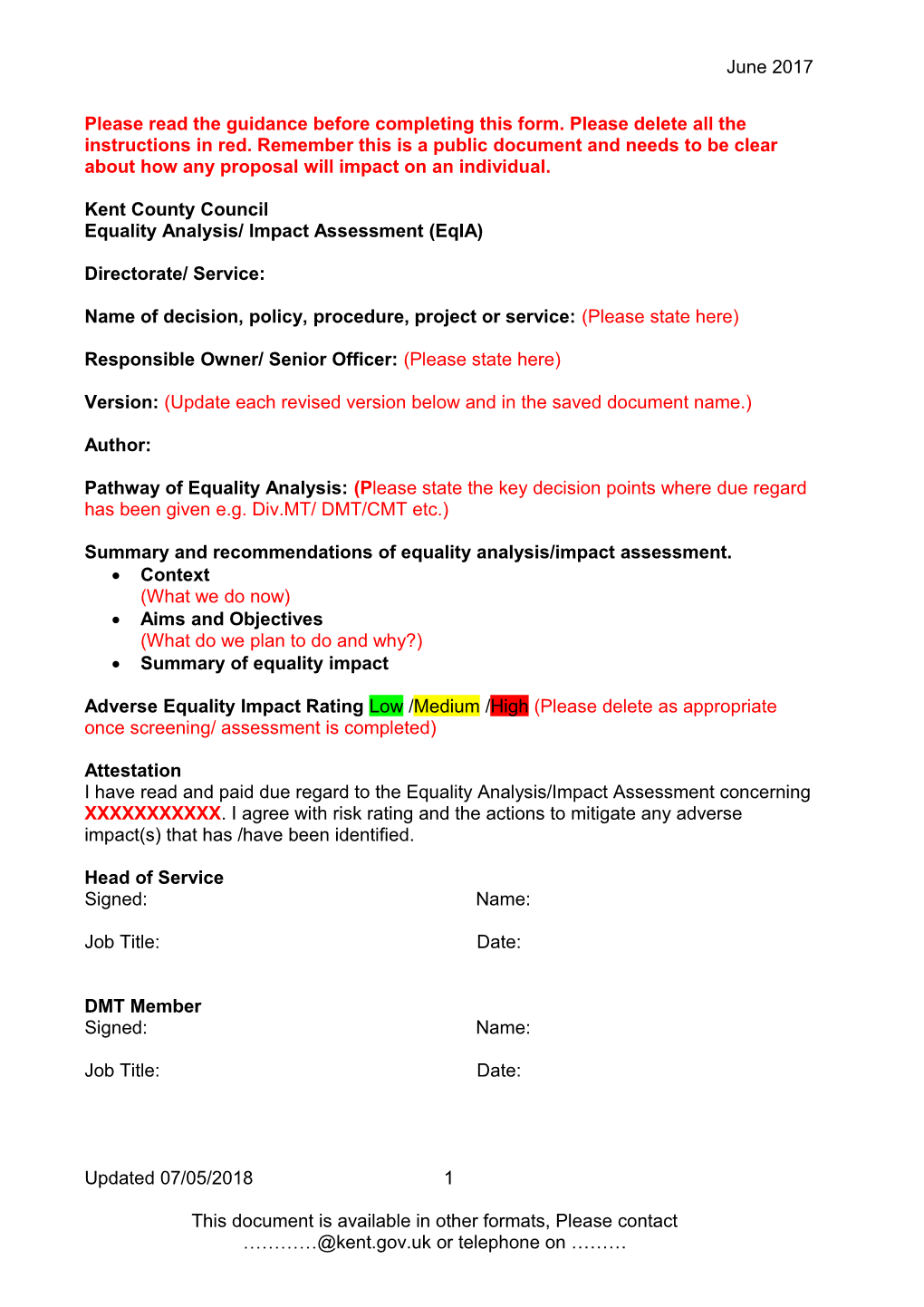 Customer Impact Assessment Report Template s2