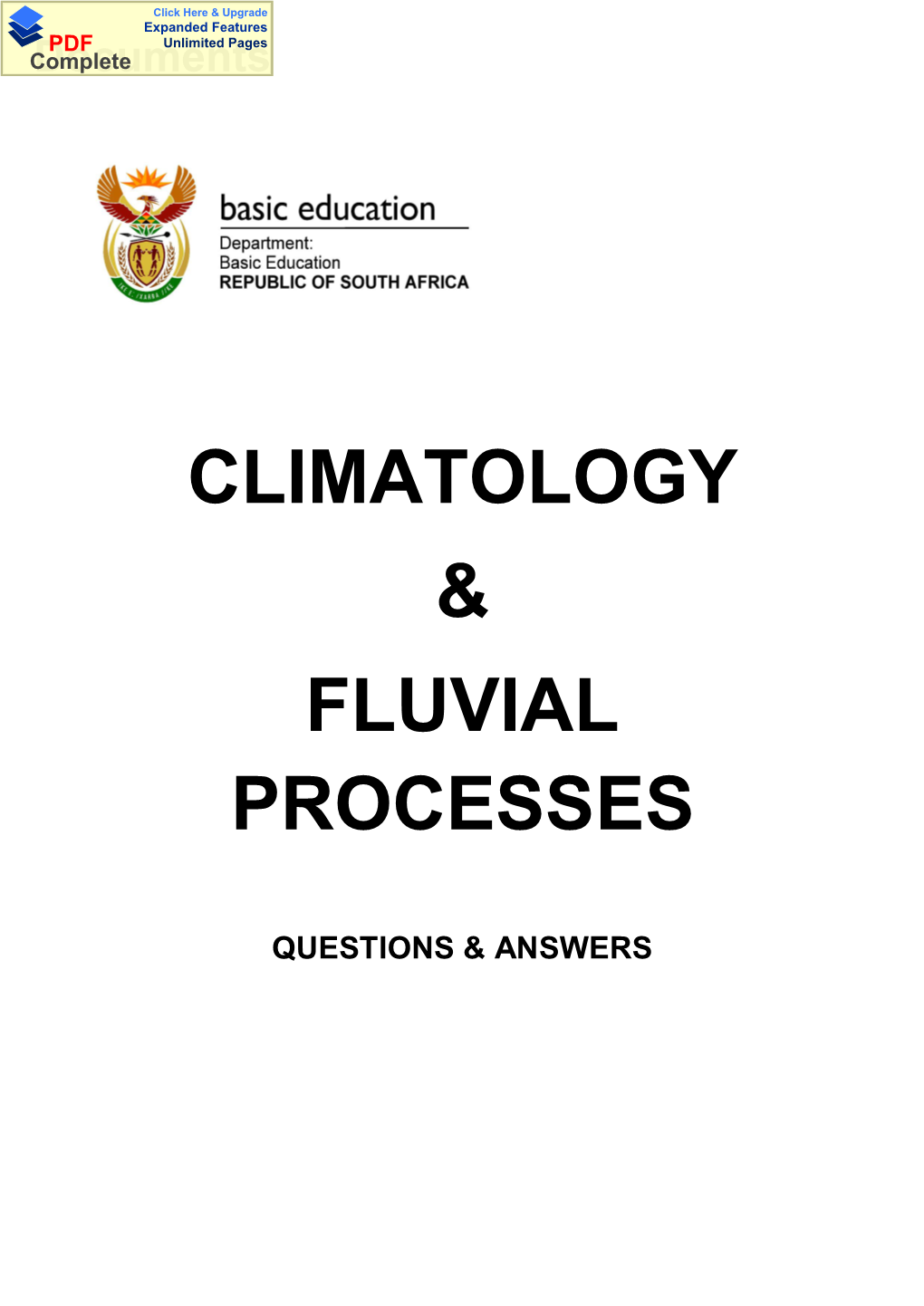 Climatology & Fluvial Processes