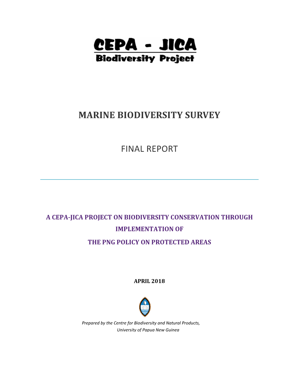 Marine Biodiversity Survey Final Report