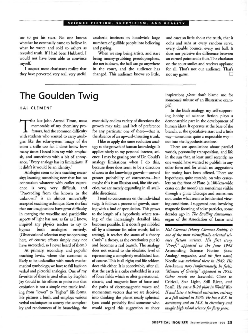 The Goulden Twig Someone's Misuse of an Illustrative Exam- Pie)