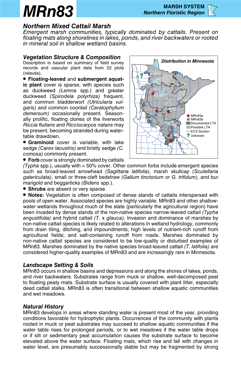 Mrn83 Northern Mixed Cattail Marsh Factsheet