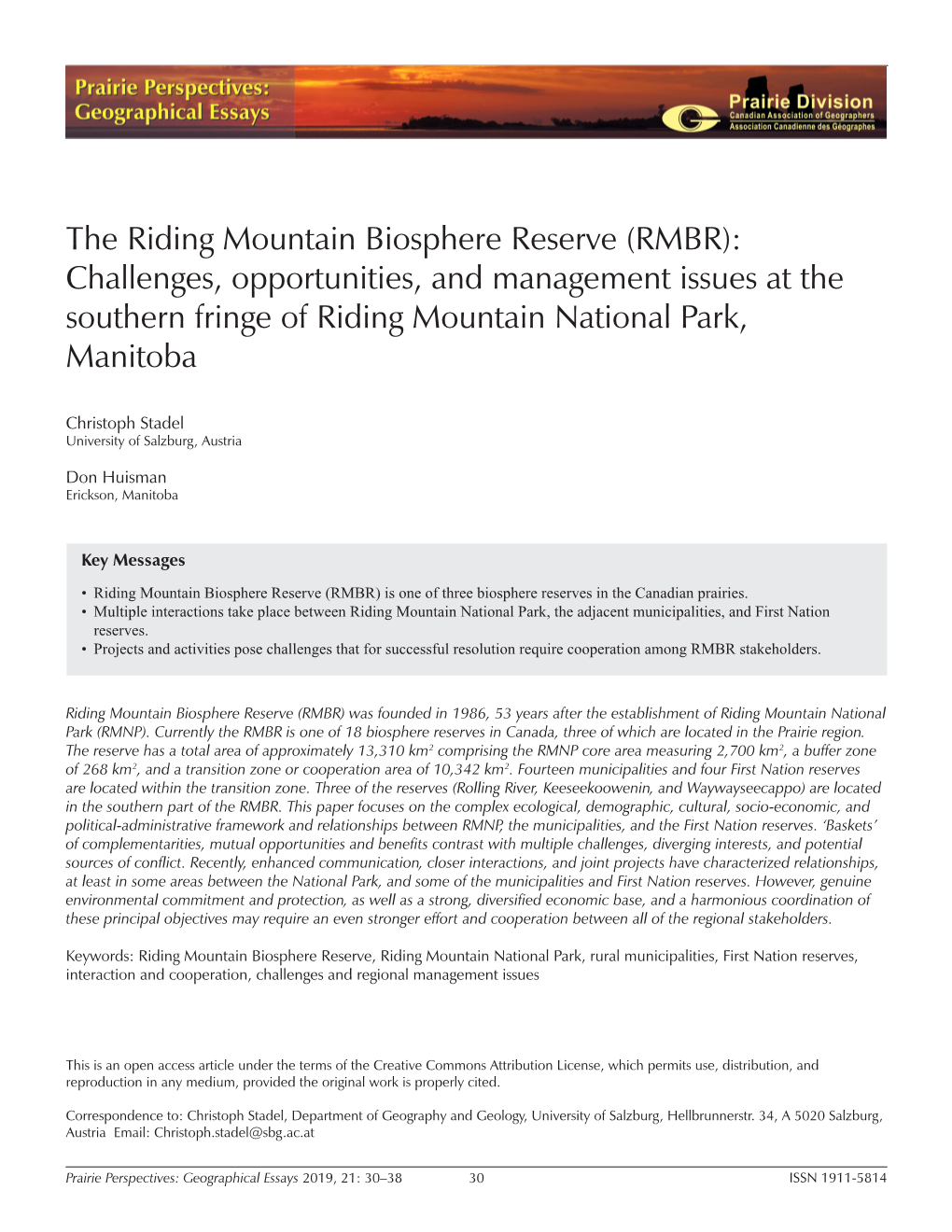 The Riding Mountain Biosphere Reserve
