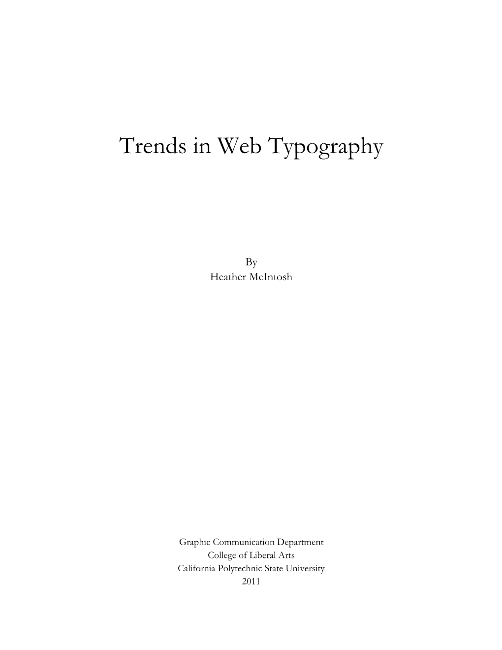 Trends in Web Typography