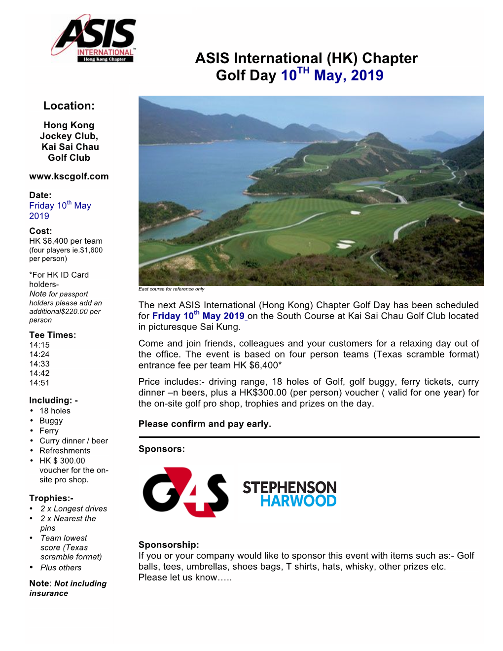 ASIS Golf Flyer 10 May 2019