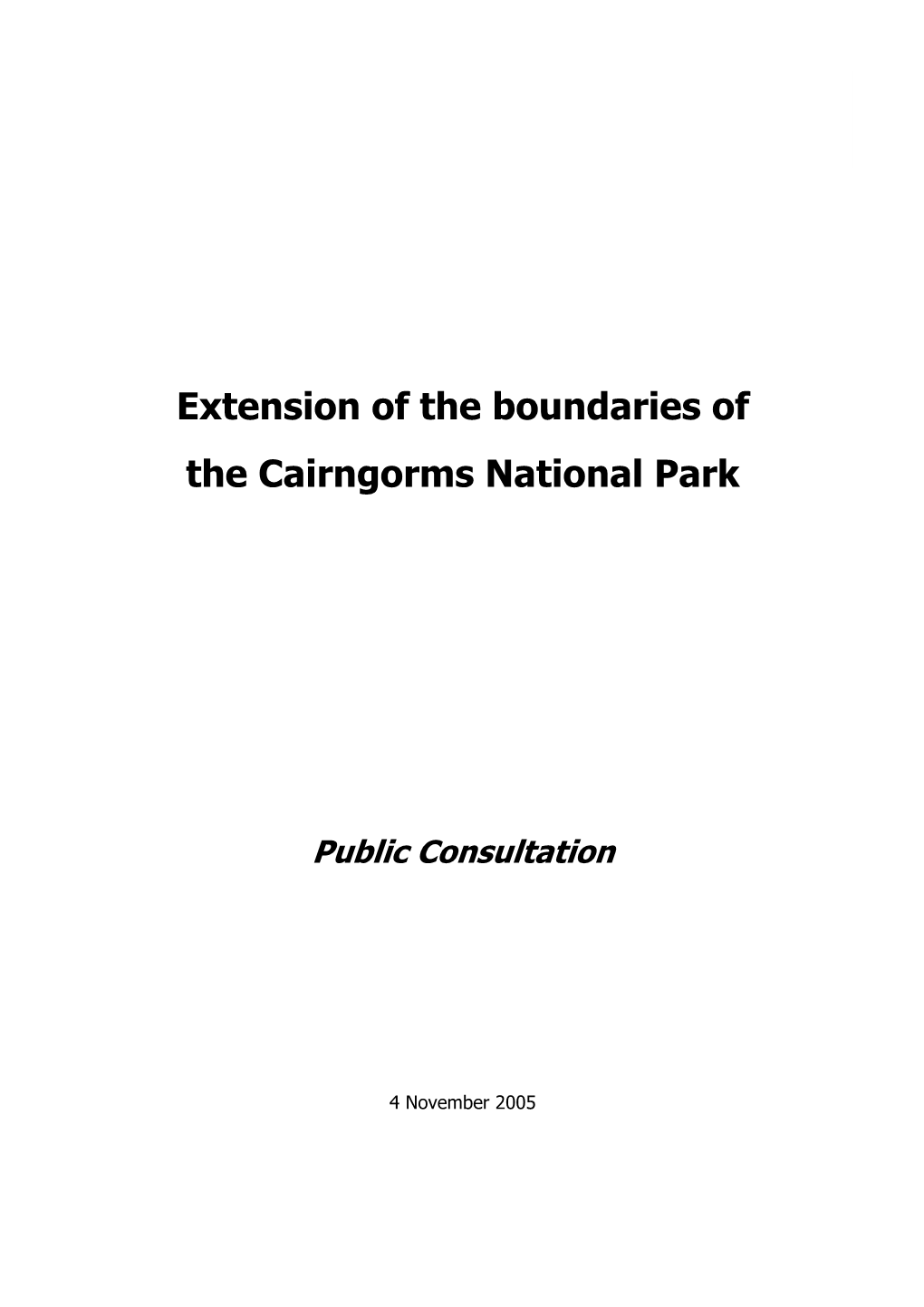 Extension of the Boundaries of the Cairngorms National Park