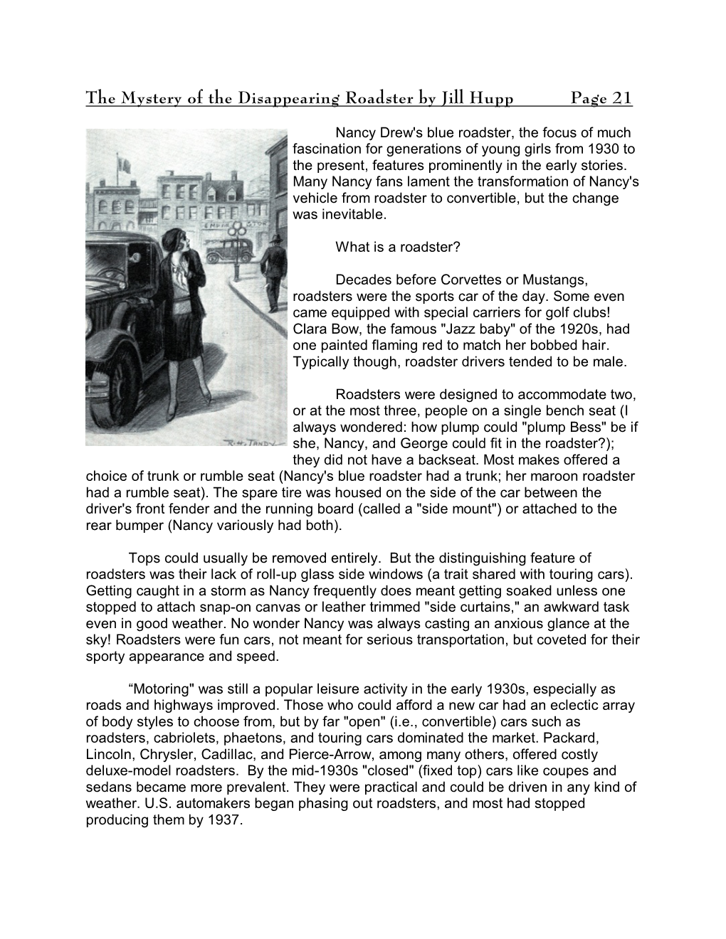 The Mystery of the Disappearing Roadster by Jill Hupp Page 21