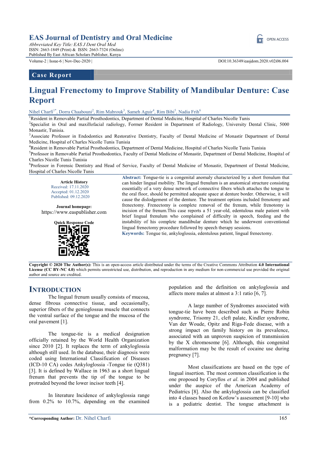 Lingual Frenectomy to Improve Stability of Mandibular Denture: Case Report