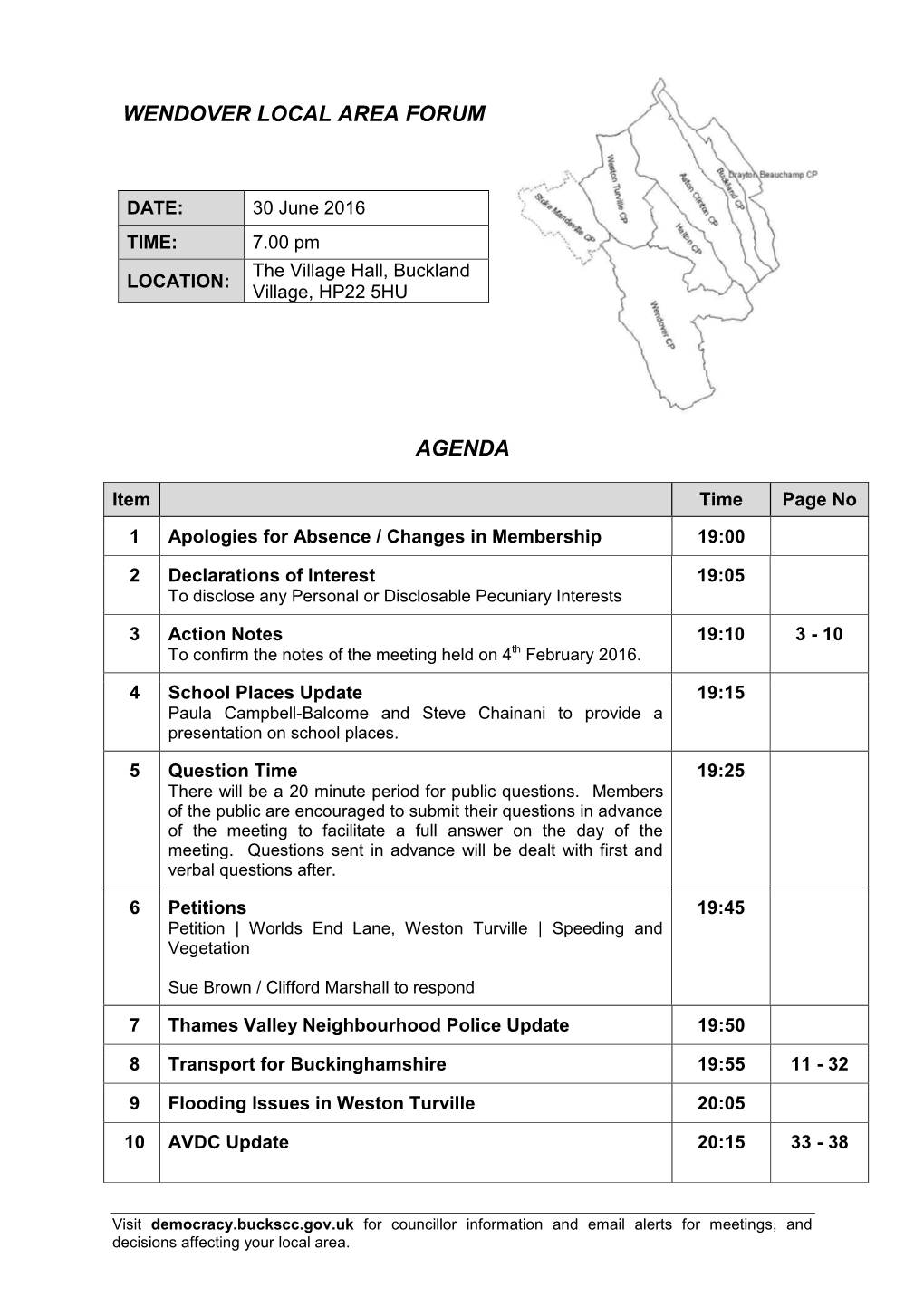 Agenda Frontsheet PDF 49 KB