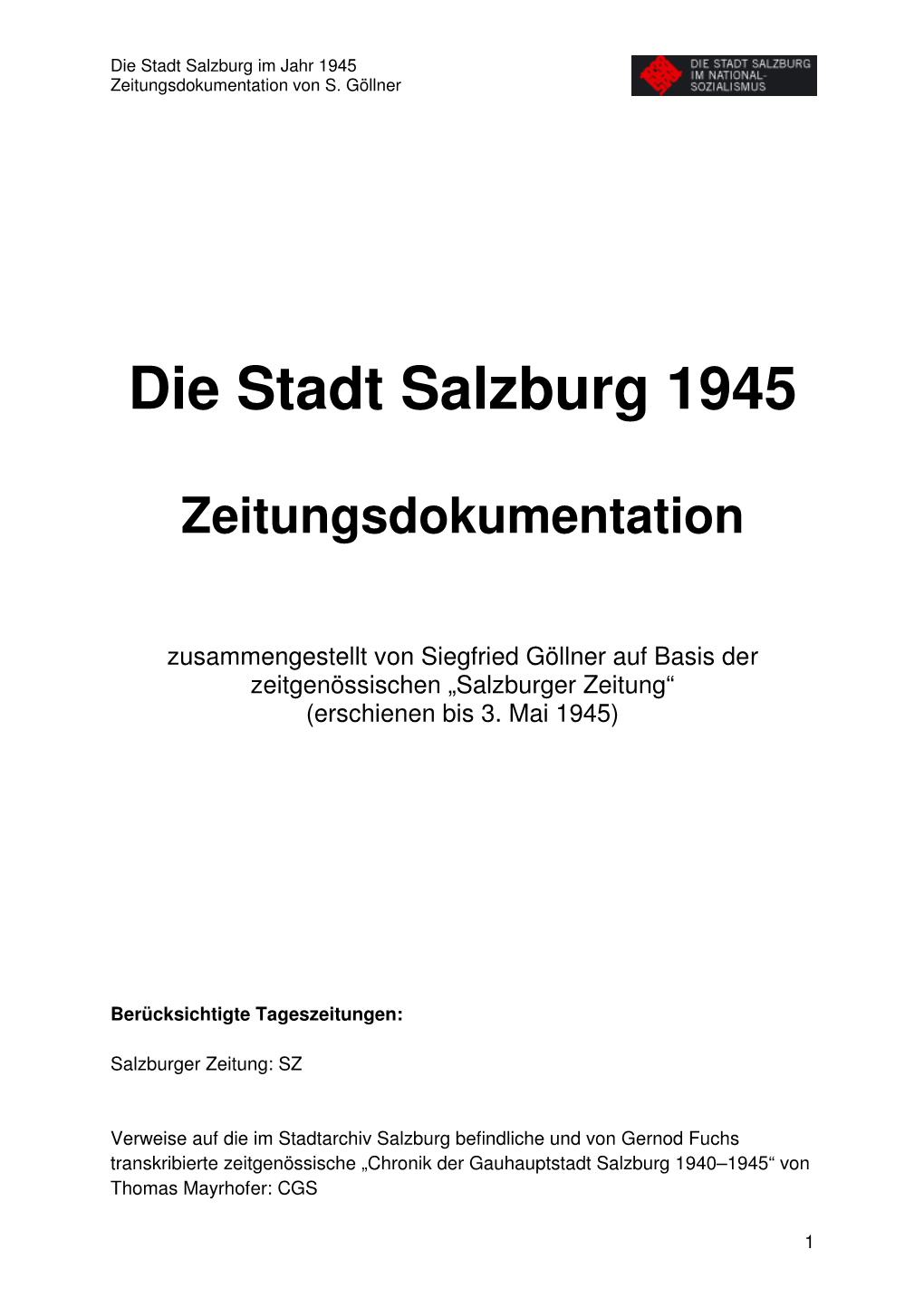 Die Stadt Salzburg 1945