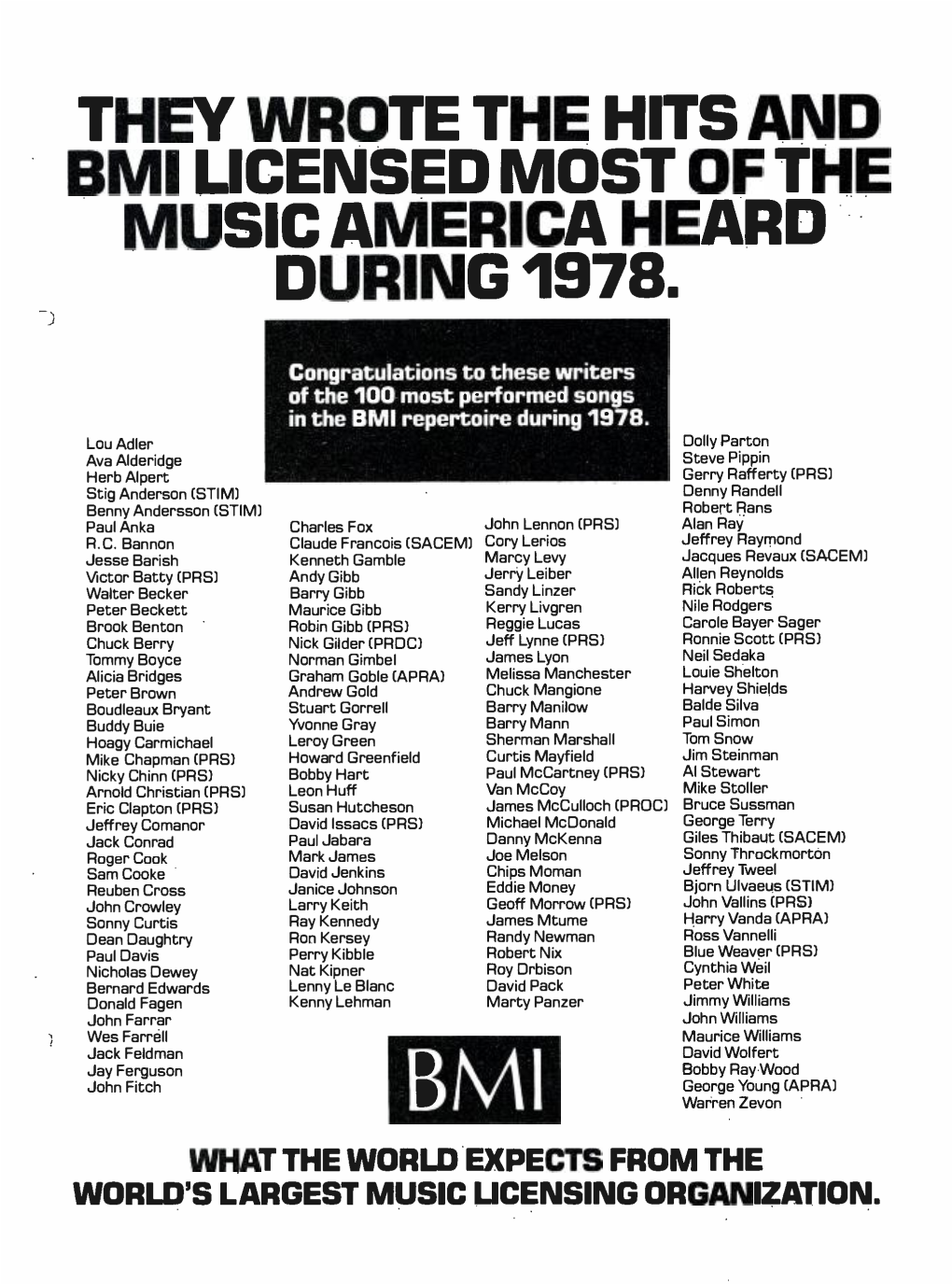 Music America Heard During 1978