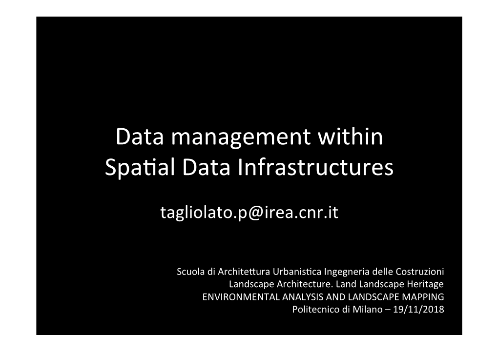 Data Management Within Spa.Al Data Infrastructures