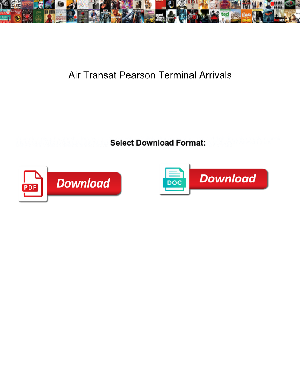 Air Transat Pearson Terminal Arrivals