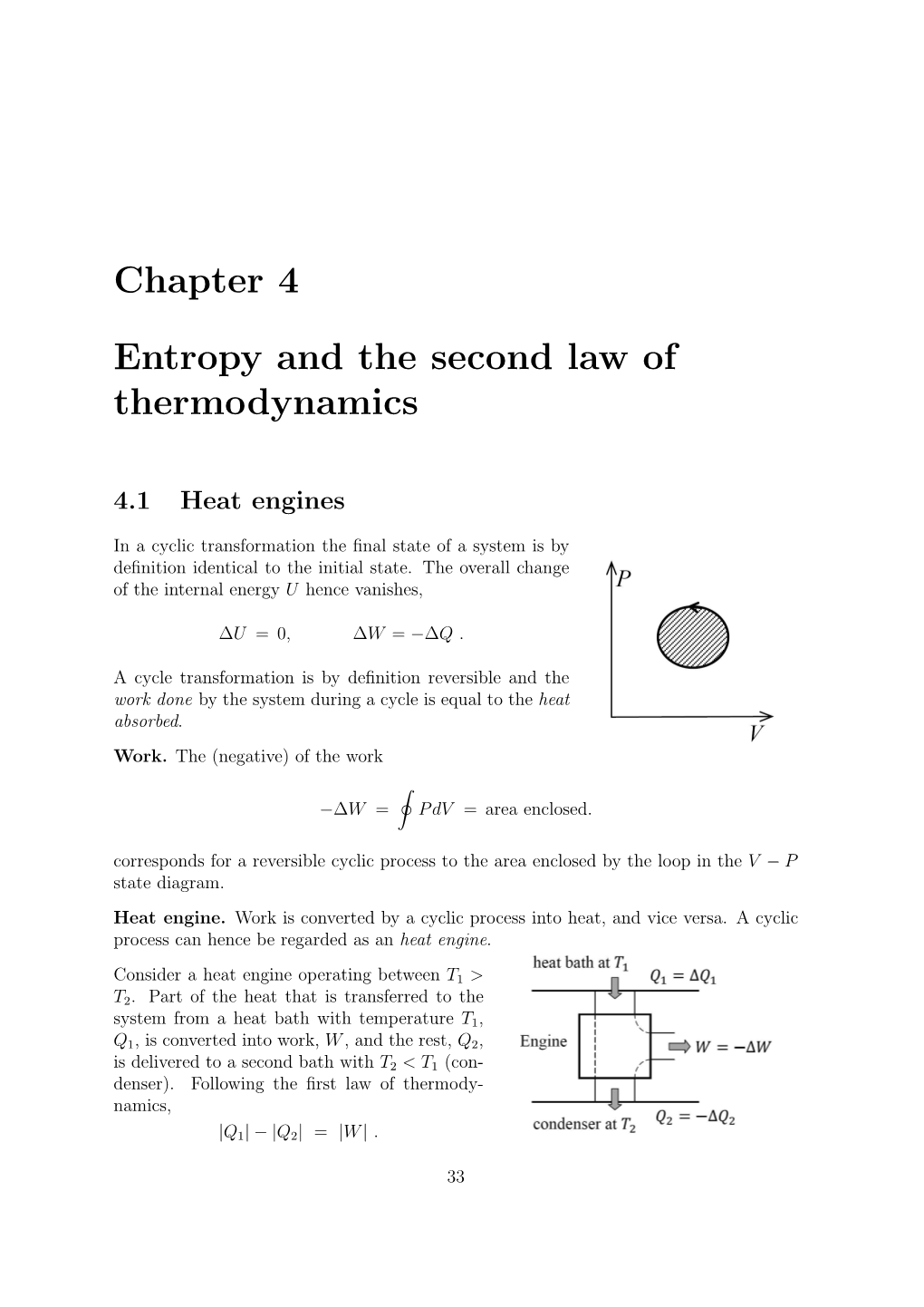 Chapter 4 Entropy and the Second Law of Thermodynamics
