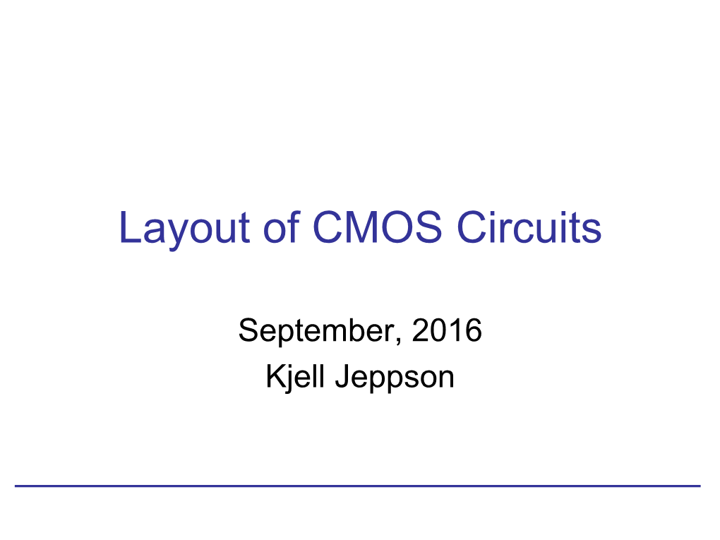 Layout of CMOS Circuits