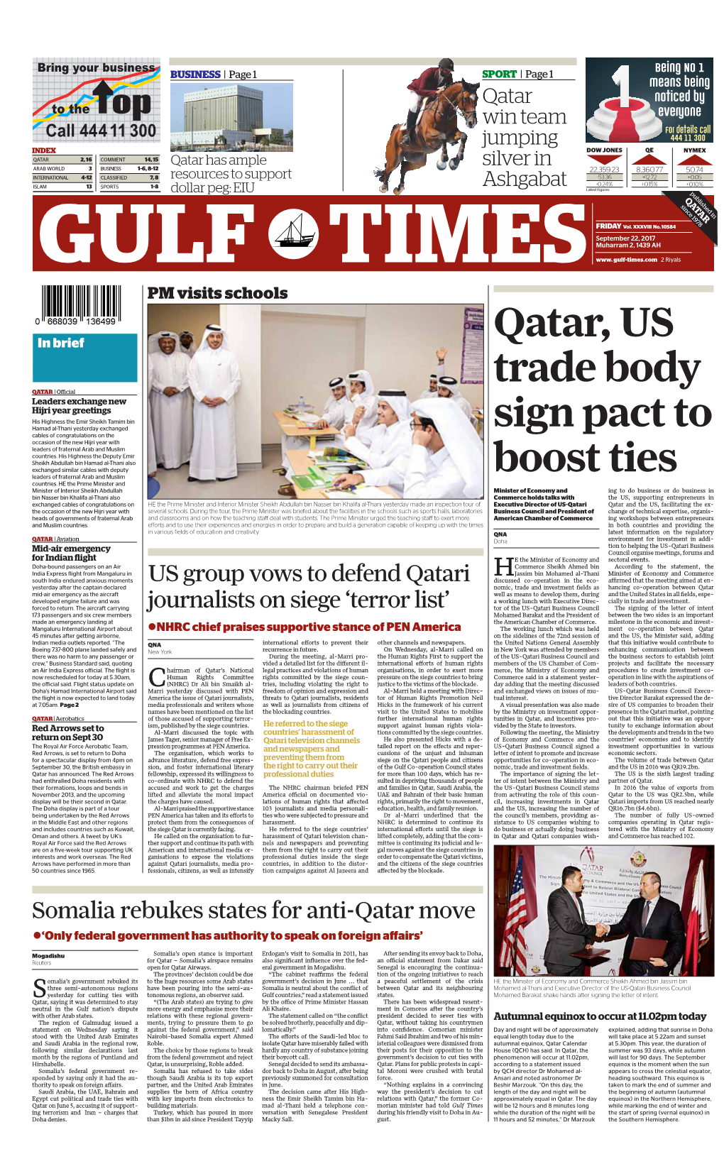 Qatar, US Trade Body Sign Pact to Boost Ties