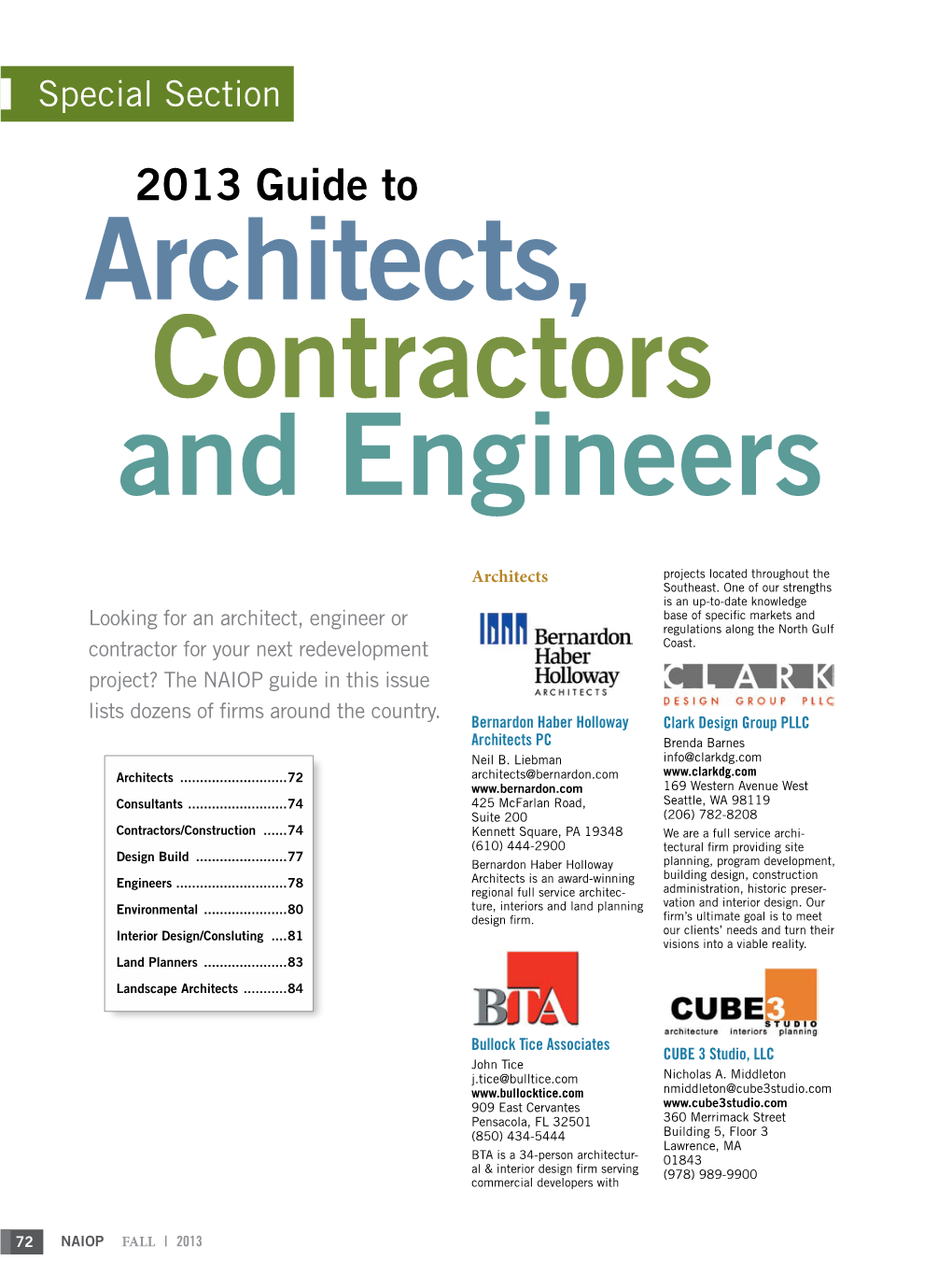 2013 Guide to Architects, Contractors and Engineers