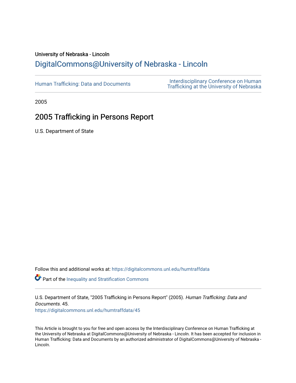 2005 Trafficking in Persons Report