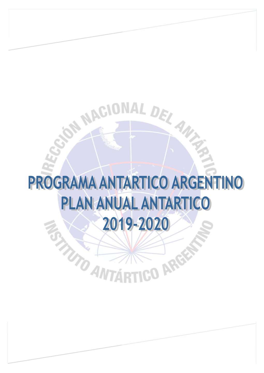 Plan Anual Antártico 2019-2020