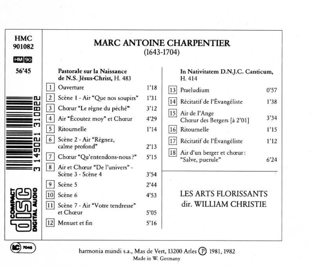 Marc Antoine Charpentier (1643-1704)