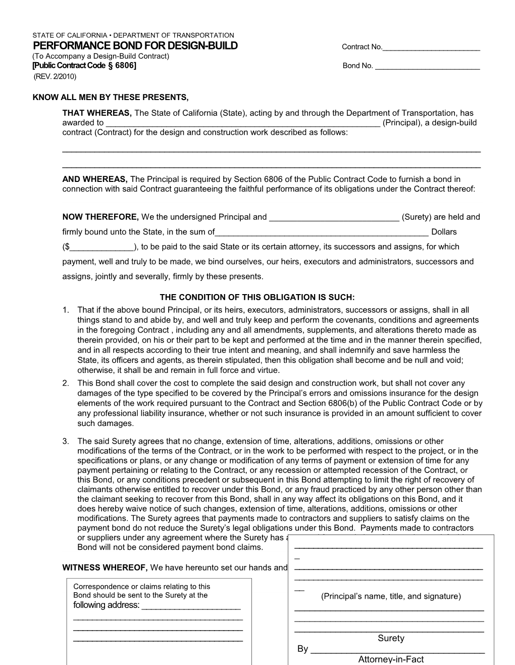 State of California Department of Transportation s1