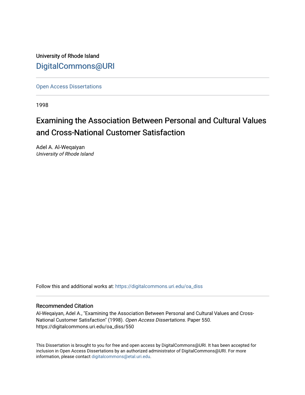 Examining the Association Between Personal and Cultural Values and Cross-National Customer Satisfaction