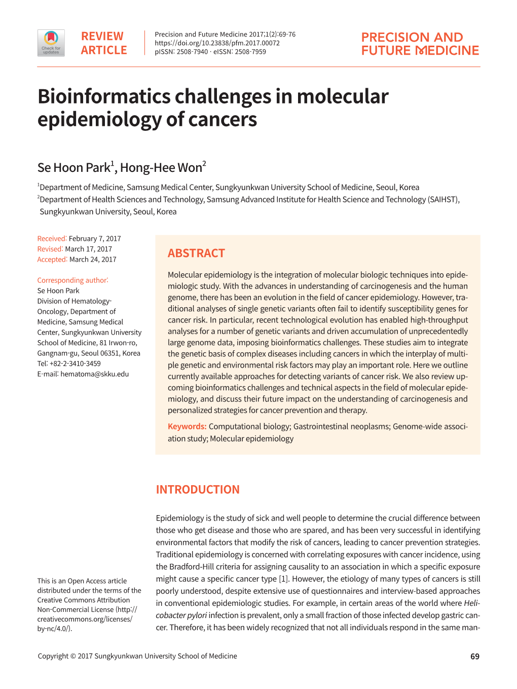 Bioinformatics Challenges in Molecular Epidemiology of Cancers
