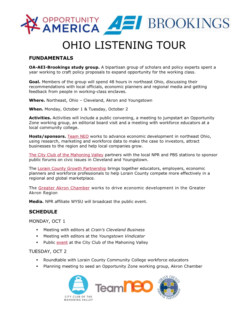 Ohio Listening Tour