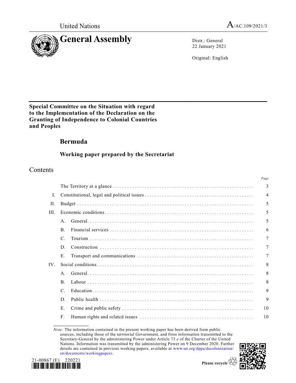 General Assembly Distr.: General 22 January 2021